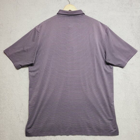 Peter Millar Summer Comfort Polo Shirt Mens XL Purple Gray Striped Golf  Logo - Picture 4 of 10
